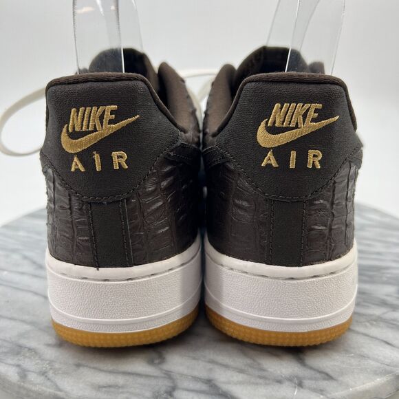 Nike Air Force 1 LV8 Sneakers Mens 8 Brown Faux-Crocodile Baroque Low Top Lace - Picture 3 of 15